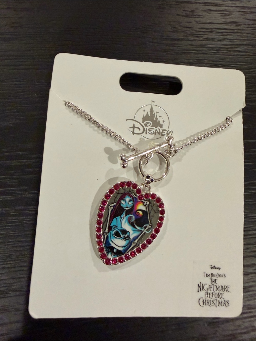 Disney Sally Heart Pendant Necklace with Crystal Border